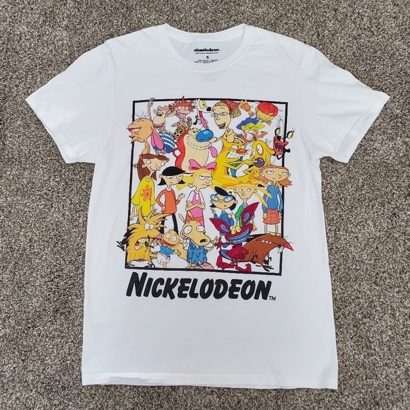Nickelodeon Womens 90s Cartoons White Short Sleeve Graphic Tee Size Small - Picture 1 of 6